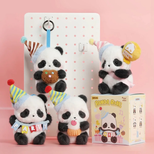 (Mis 0) PANDA ROLL Party Peluche Portachiavi 12cm c/Bagclip In blind box (cm)…x96